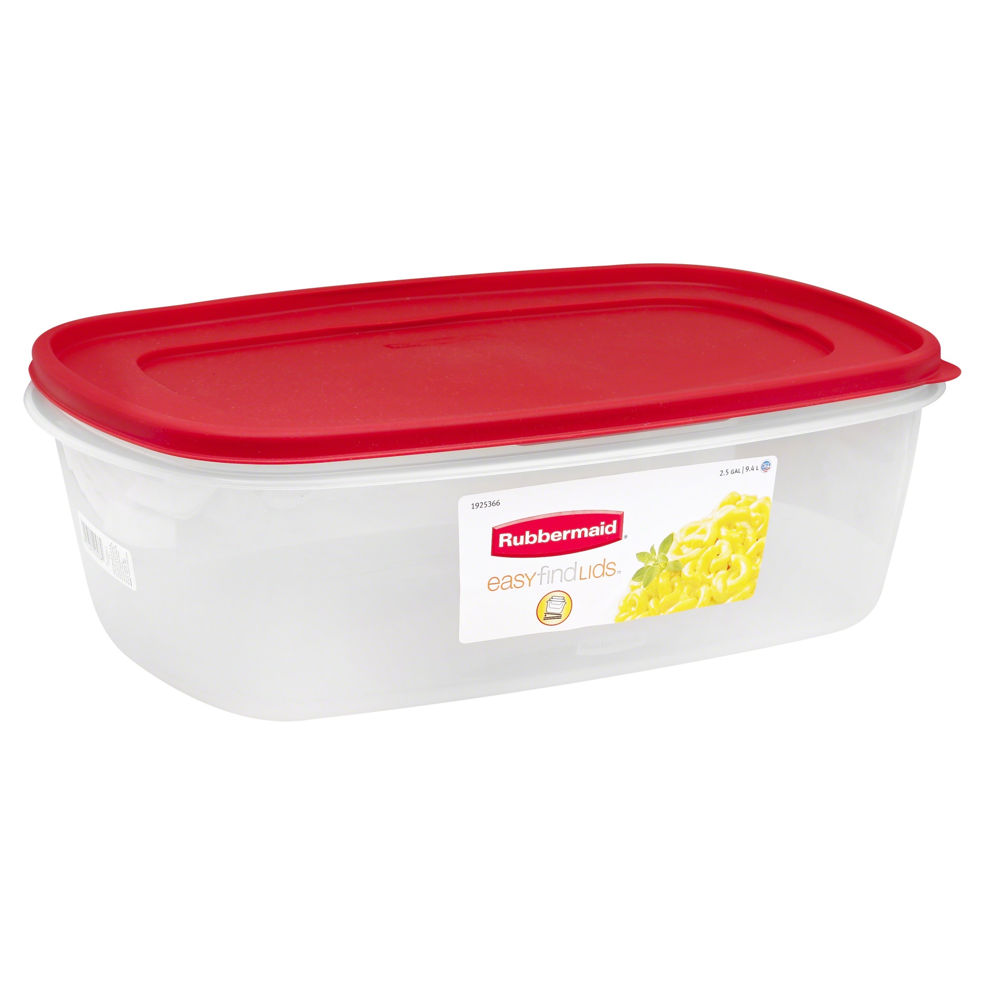 slide 1 of 5, Rubbermaid Easy Find Lids Rectangle Food Storage Container, 2.5 gal