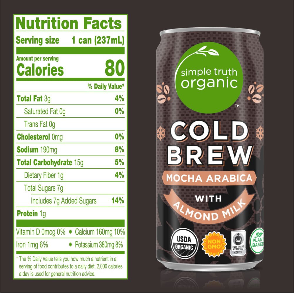 slide 6 of 6, Simple Truth Organic Mocha With Almond Milk Coffee Drink, 8 fl oz