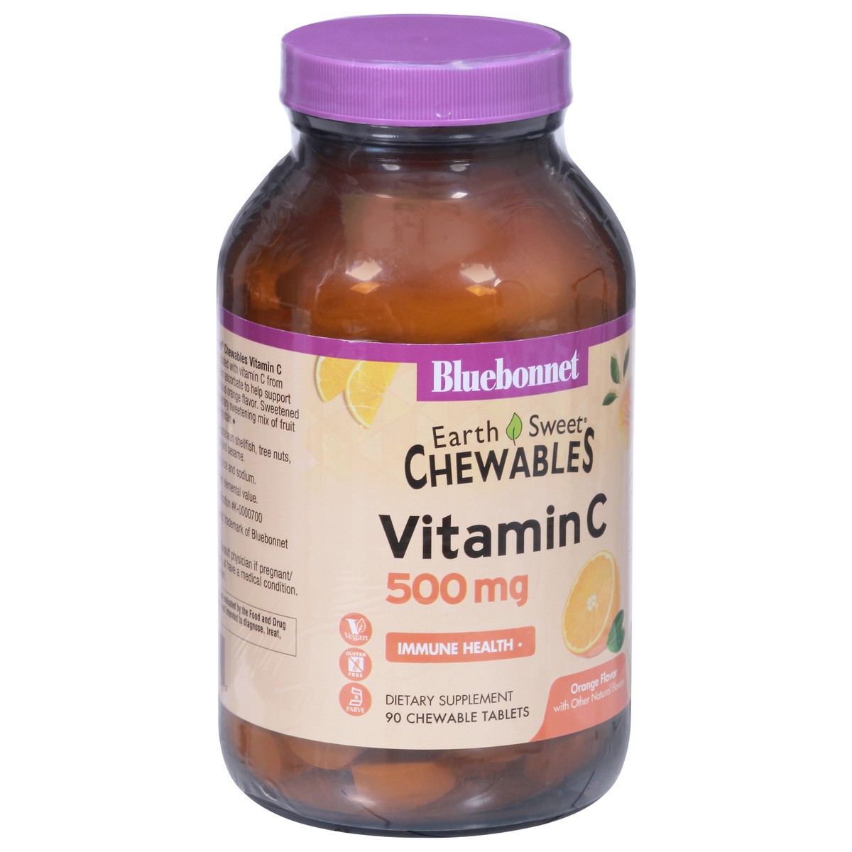 slide 2 of 9, Bluebonnet Nutrition 500 mg Orange Flavor Vitamin C 90 Chewable Tablets, 90 ct