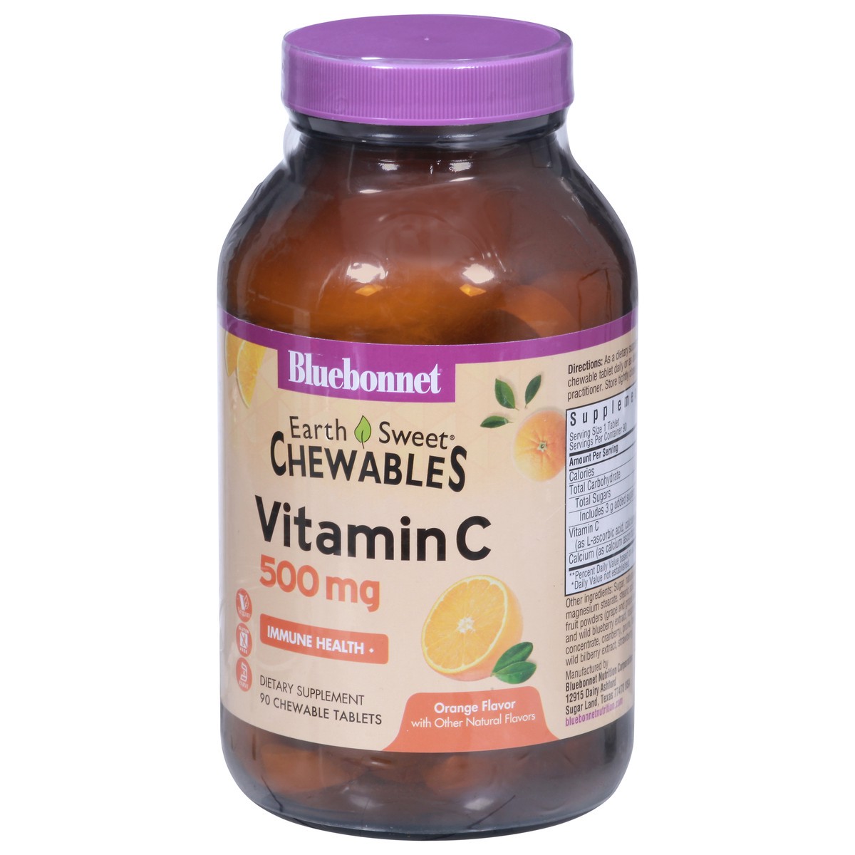 slide 3 of 9, Bluebonnet Nutrition 500 mg Orange Flavor Vitamin C 90 Chewable Tablets, 90 ct