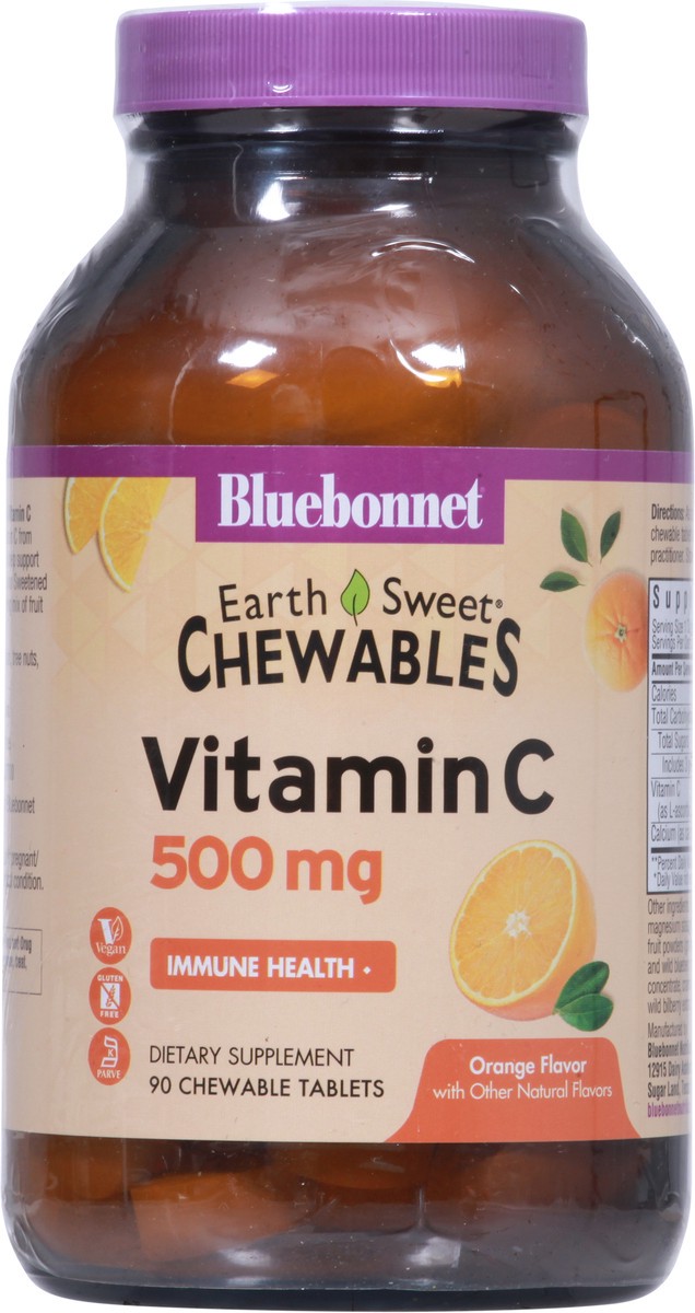 slide 6 of 9, Bluebonnet Nutrition 500 mg Orange Flavor Vitamin C 90 Chewable Tablets, 90 ct