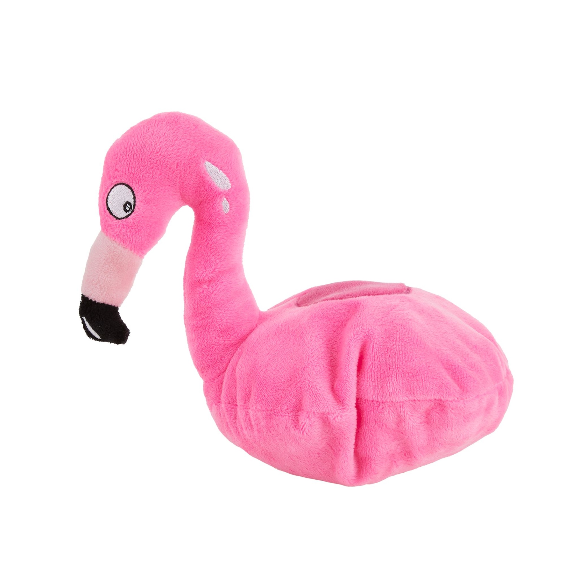 slide 1 of 1, OMG! SURPRISE Don't Give a Flock Flamingo Reversible Dog Toy - Plush, Squeaker, 1 ct