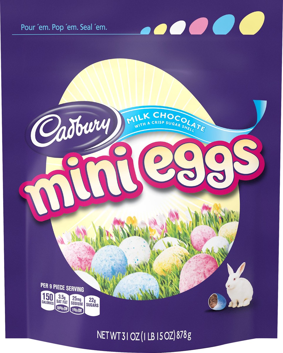 slide 1 of 3, Cadbury Mini Eggs Candy Pouch, 31 oz