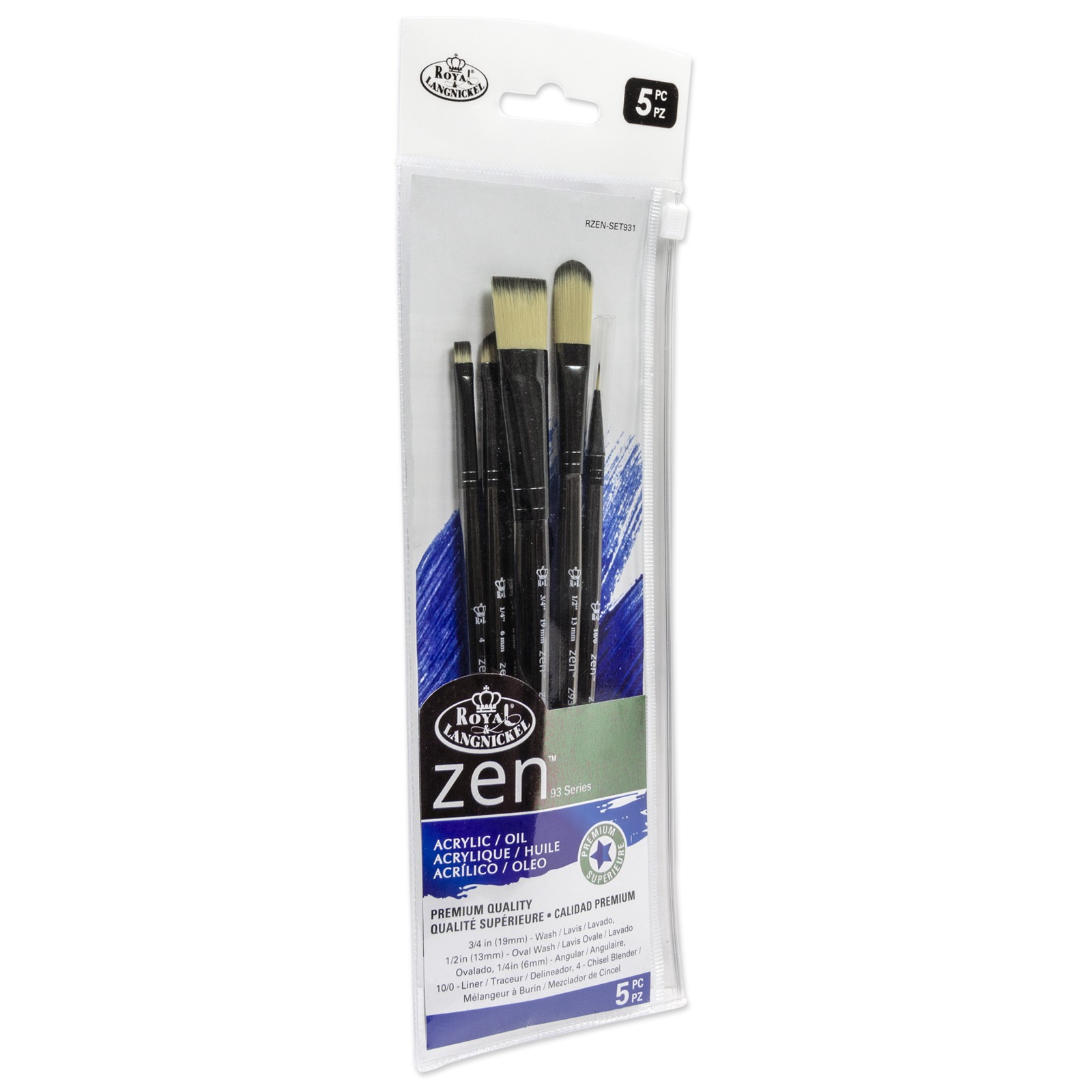 slide 2 of 3, Royal & Langnickel Zen Series 93 5 Piece Brush Set, 5 ct