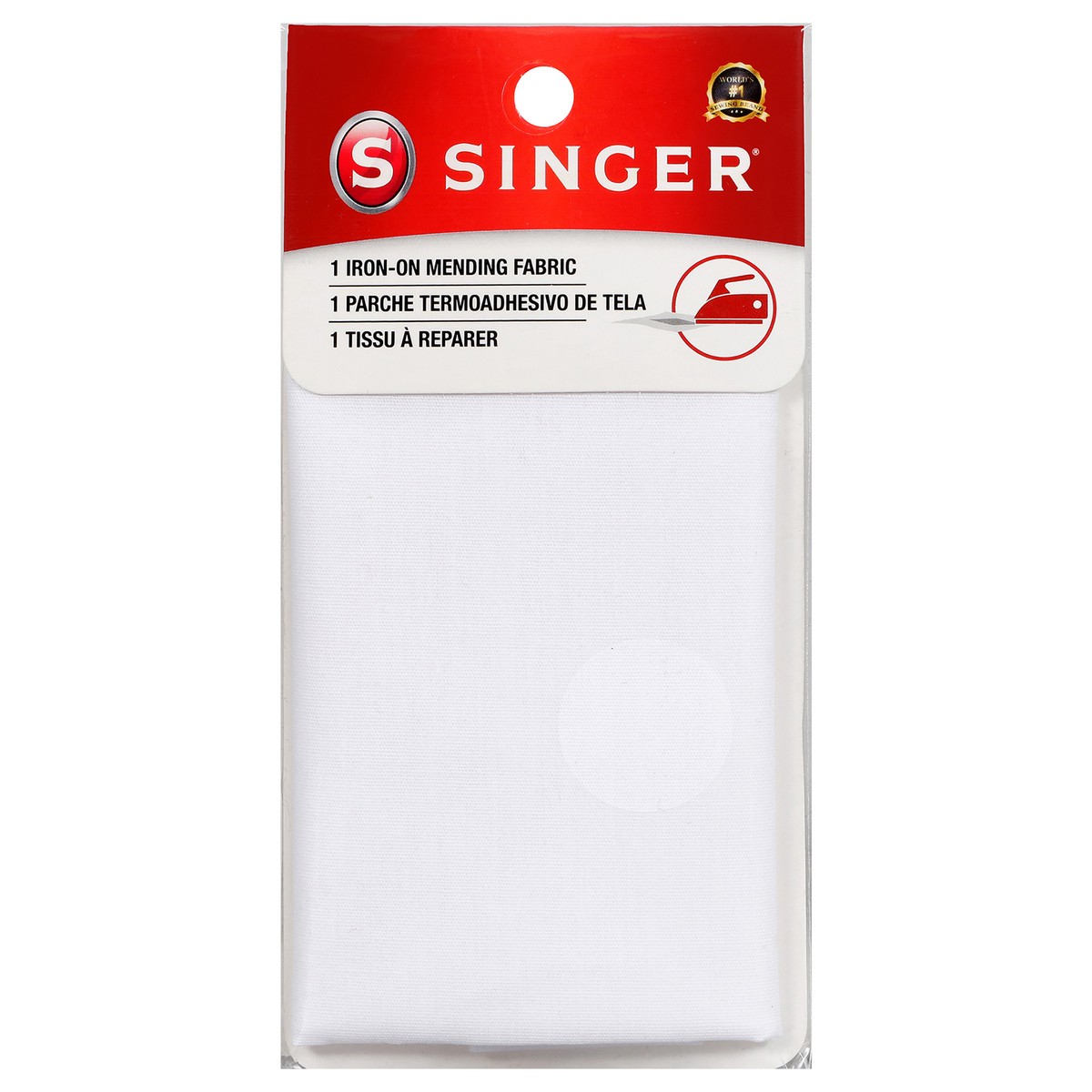 slide 1 of 2, SINGER Extra Large Iron-On Mending Fabric Patch in White - 7" x 16" patch, 1 ct