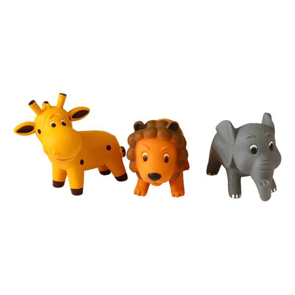 slide 1 of 1, Meijer Latex Safari Animal Dog Toy, Assorted Animals, 1 ct