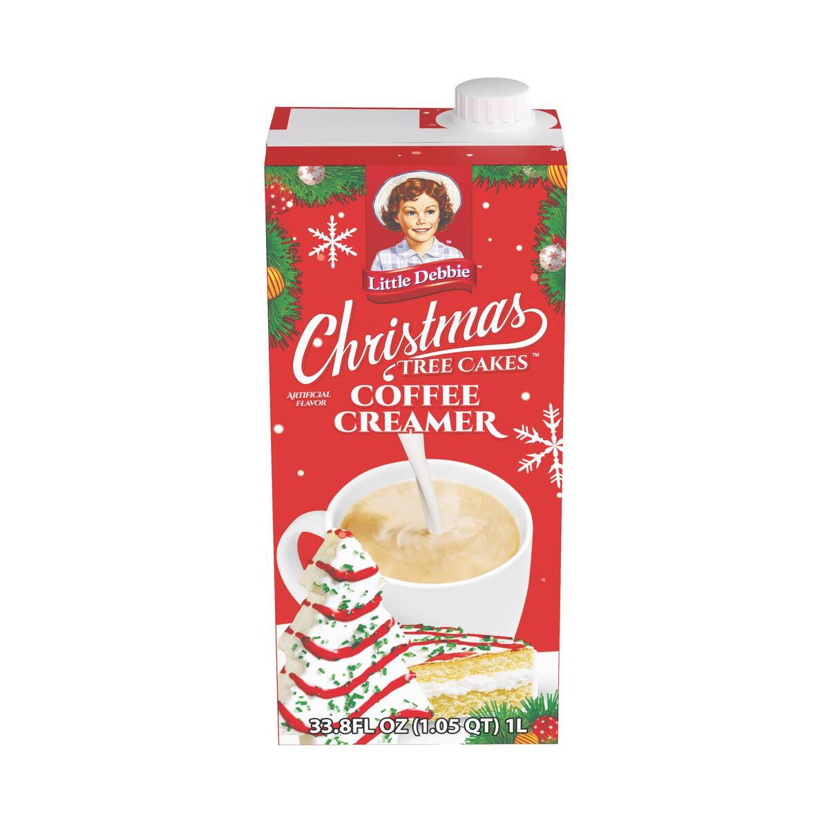 slide 2 of 2, Little Debbie Christmas Tree Cakes Coffee Creamer 33.8 fl oz, 33.8 fl oz