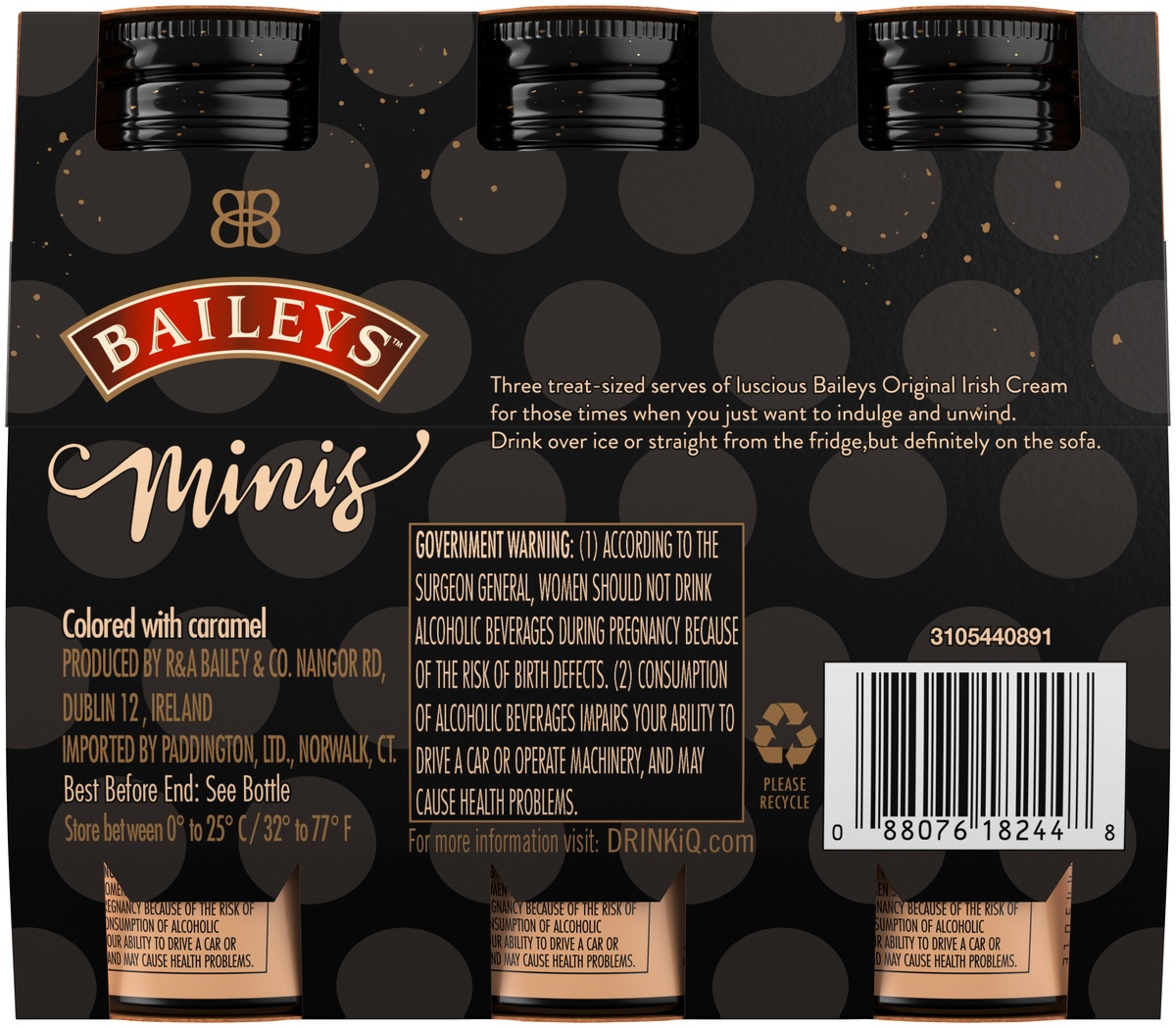 slide 5 of 6, Bailey's Minis Irish Cream Liqueur, 3 ct; 100 ml
