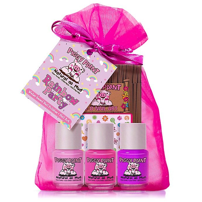 slide 1 of 2, Piggy Paint Rainbow Party Nail Polish Set with Blossom Nail Art, 4 ct