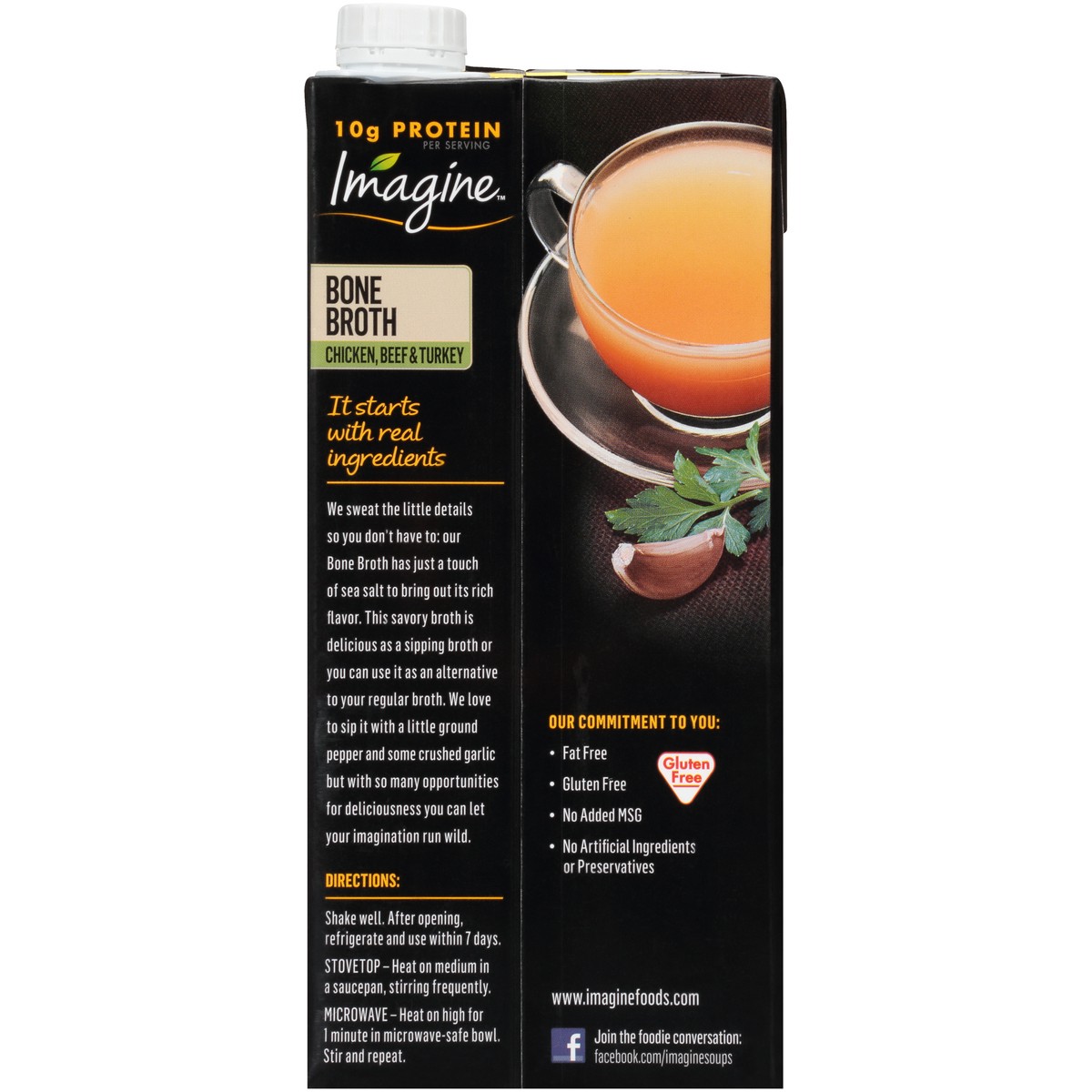 slide 4 of 8, Imagine Chicken, Beef & Turkey Bone Broth 32 fl. oz. Aseptic Pack, 