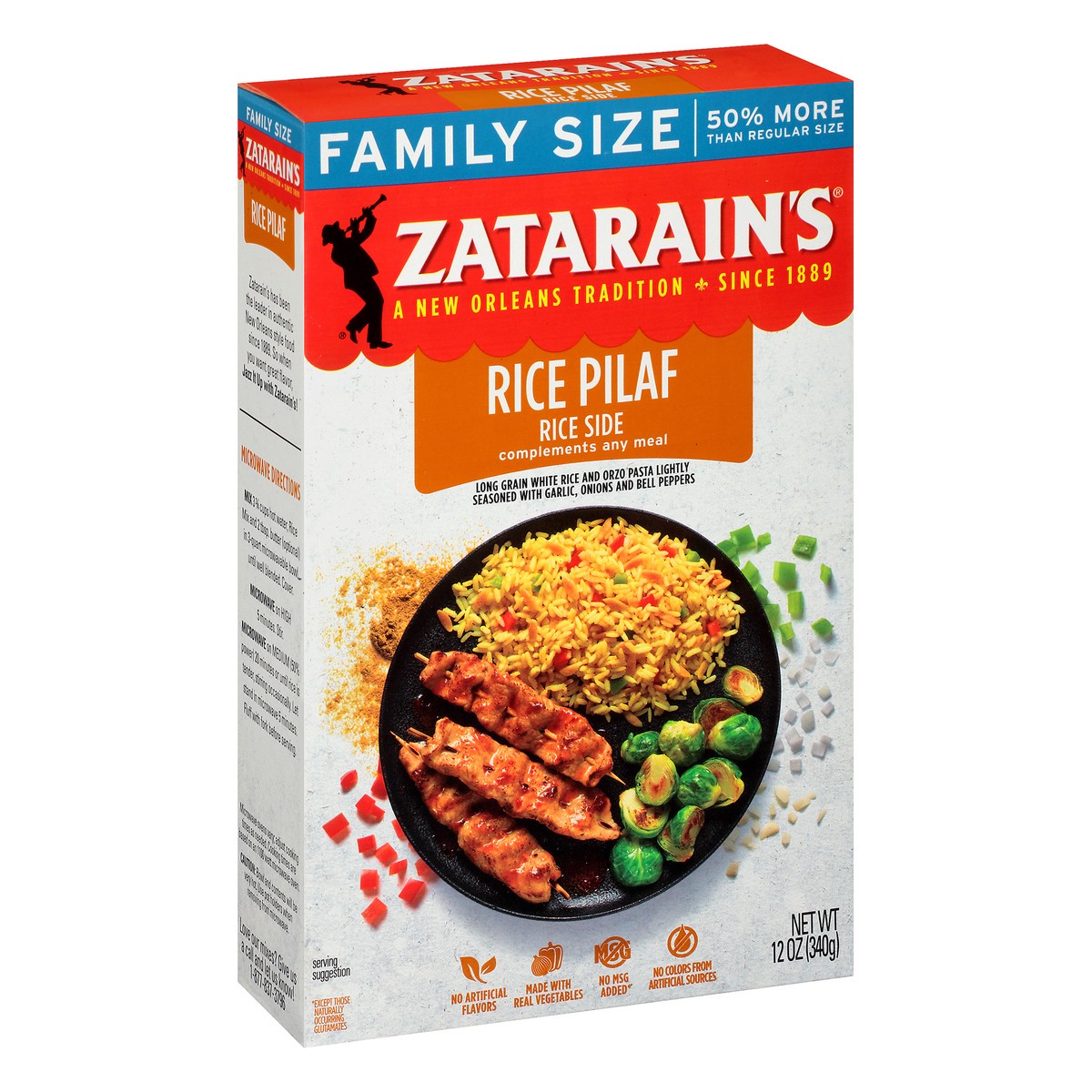 slide 2 of 10, Zatarain's Family Size Rice Pilaf Side Dish, 12 oz