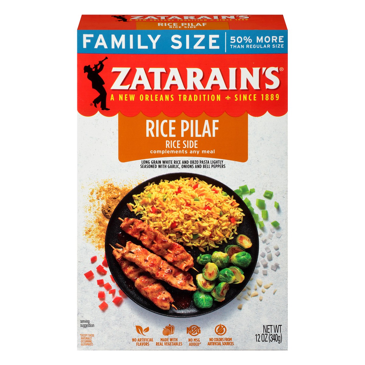 slide 1 of 10, Zatarain's Family Size Rice Pilaf Side Dish, 12 oz