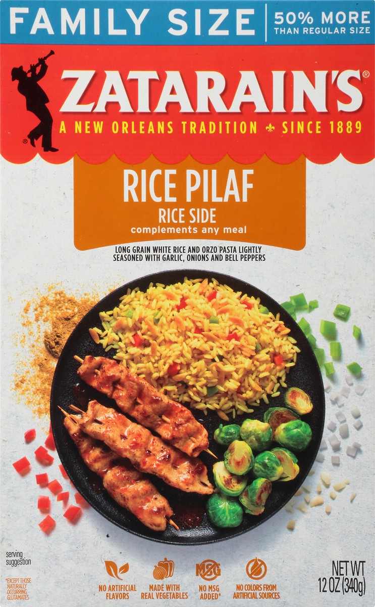 slide 9 of 10, Zatarain's Family Size Rice Pilaf Side Dish, 12 oz