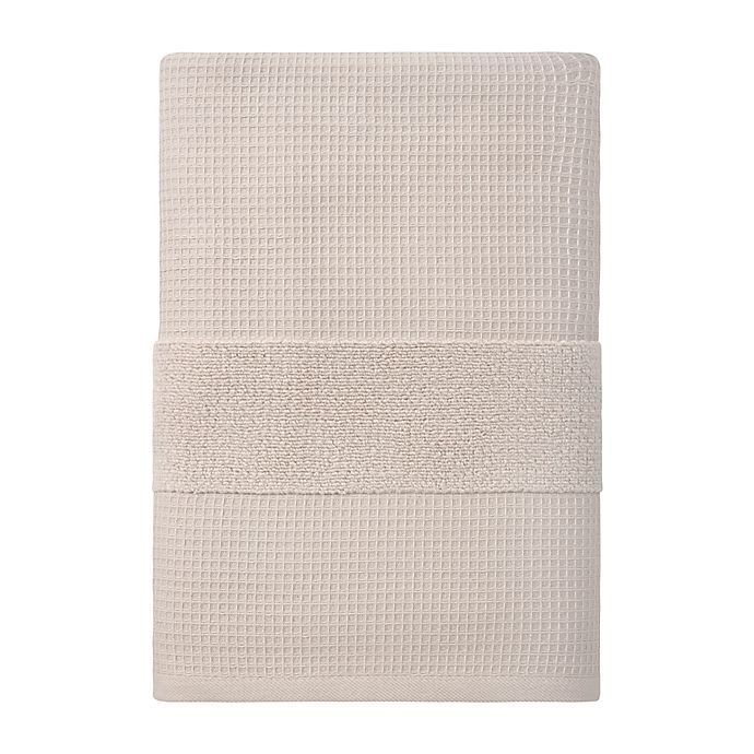 slide 1 of 2, Haven Organic Cotton Waffle & Terry Bath Sheet - Pumice Stone, 1 ct