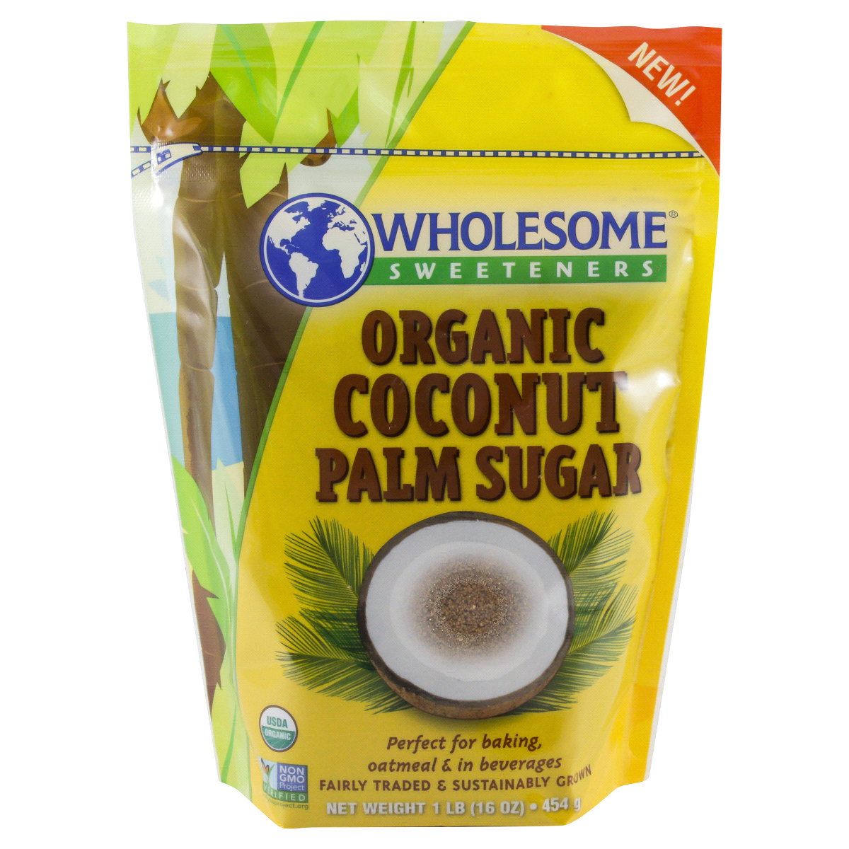 slide 1 of 3, Wholesome Sweeteners Palm Coconut Sugar, 16 oz