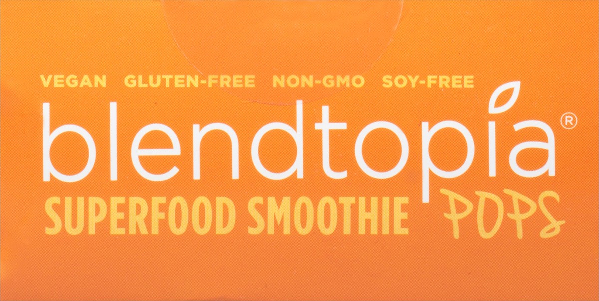 slide 8 of 9, Blendtopia Superfood Smoothie Pops, Supermango, 6-1.75 Fl Oz, 10.5 fl oz