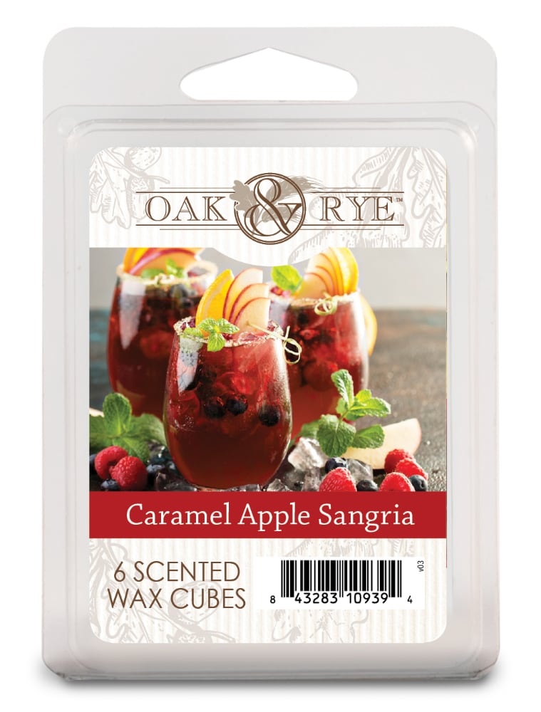 slide 1 of 1, Oak & Rye Caramel Apple Sangria Scented Wax Cubes, 6 ct