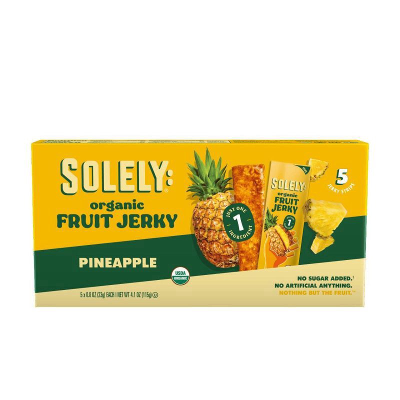 slide 4 of 5, Solely Organic Pineapple Fruit Jerky, 1 ct