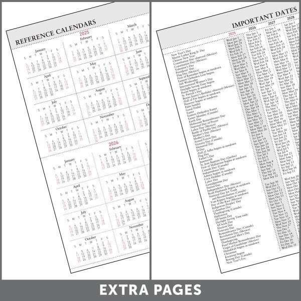 slide 5 of 5, Office Depot 2025 Office Depot Daily Planner, 4"" X 6"", Black, January To December, Od711200, 1 ct