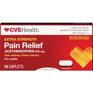 slide 1 of 1, CVS Health Extra Strength Pain Relief, 14ct, 14 ct