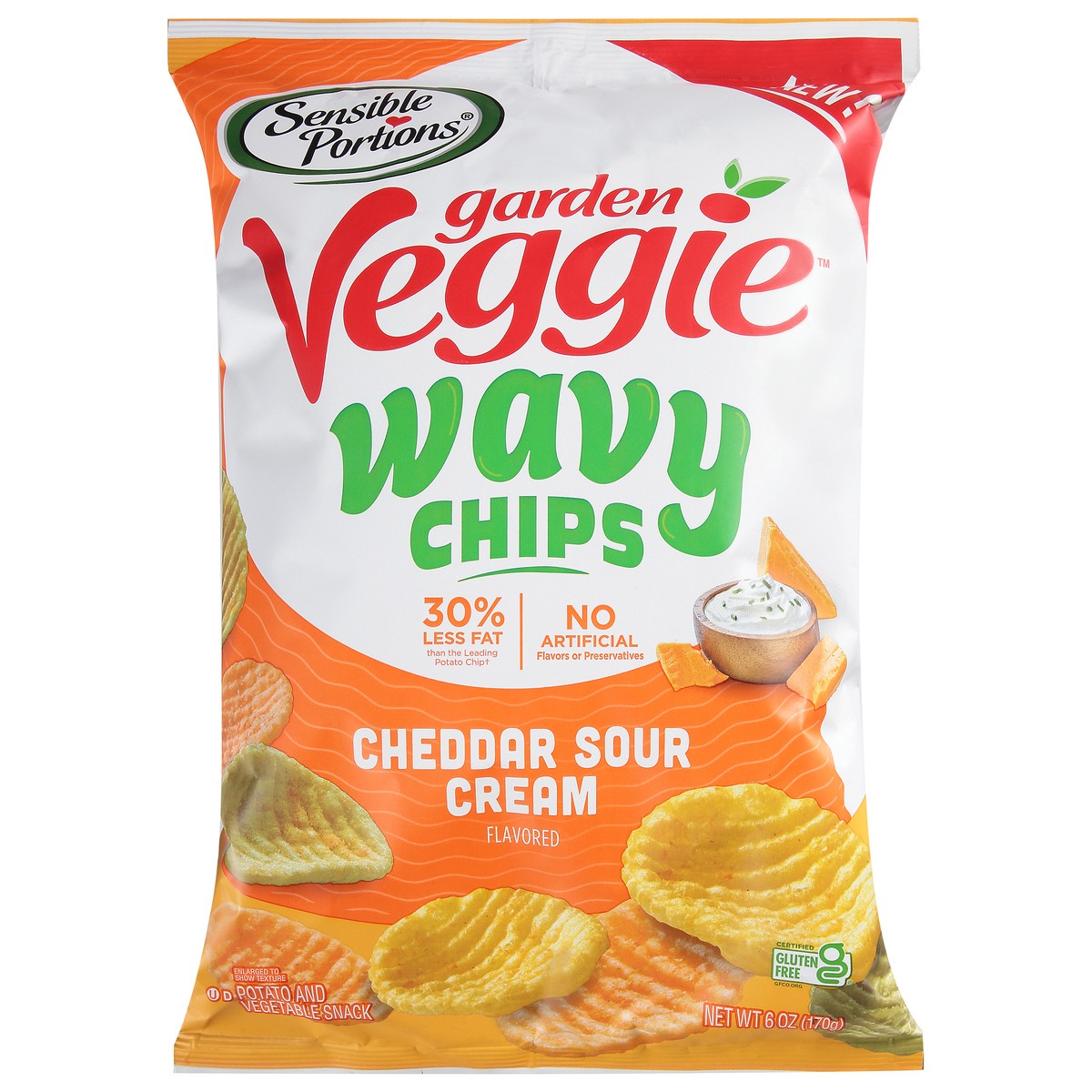 slide 1 of 8, Sensible Portions Cheddar Sco Veggie Chips, 6 oz