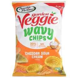 Sensible Portions Garden Veggie Wavy Cheddar Sour Cream Flavored Chips 6 oz