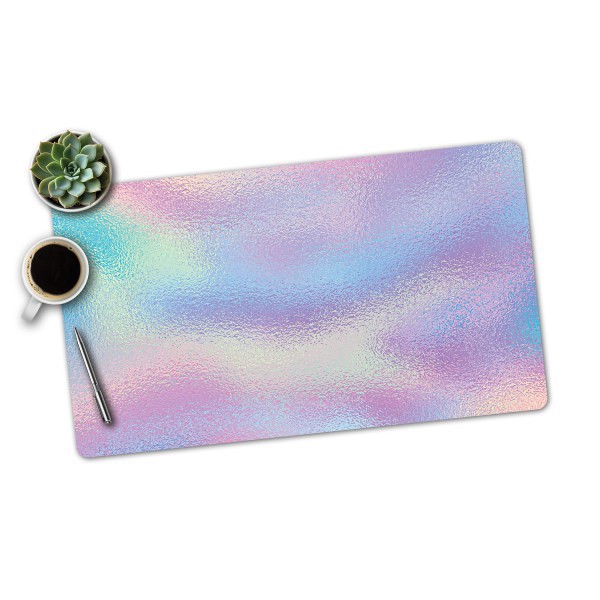 slide 4 of 4, Realspace™ Modern Desk Pad, 14-3/4"" x 26"", 30% Recycled, Iridescent, 1 ct