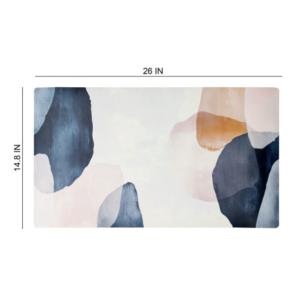 slide 2 of 4, Realspace™ Modern Desk Pad, 14-3/4"" x 26"", 30% Recycled, Blue/Cream Abstract, 1 ct