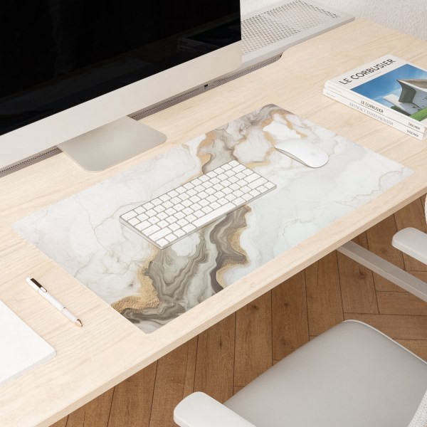slide 2 of 3, Realspace™ Modern Desk Pad, 14-3/4"" x 26"", 30% Recycled, Natural Marble, 1 ct