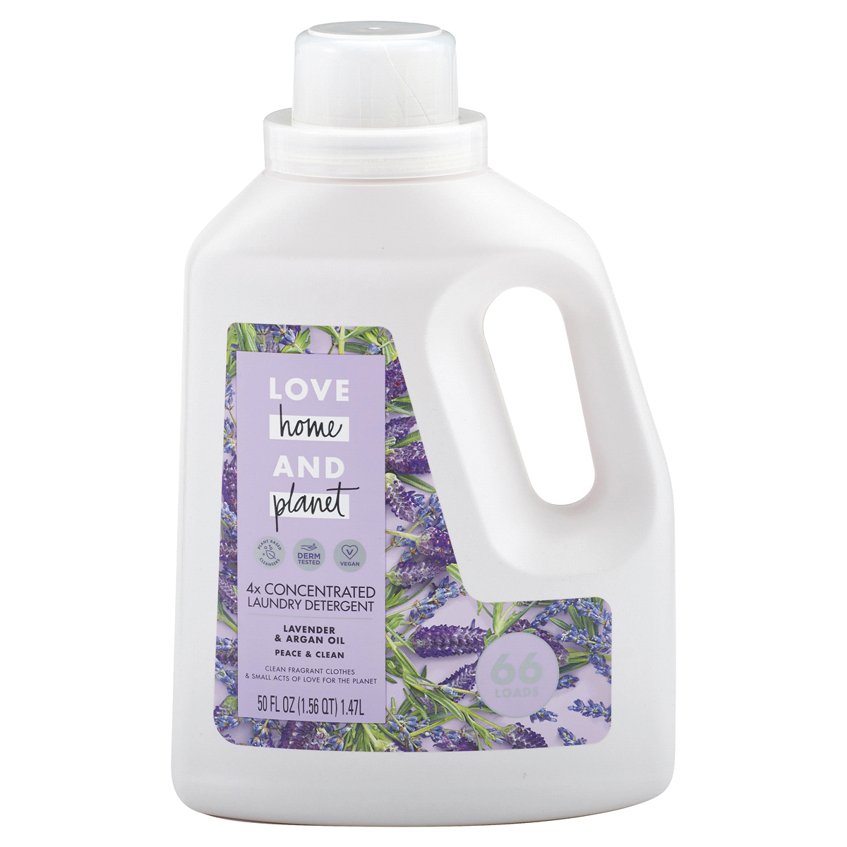 slide 1 of 4, Love Home and Planet Lavender & Argan Oil Liquid Laundry Detergent 66 Loads, 50 oz