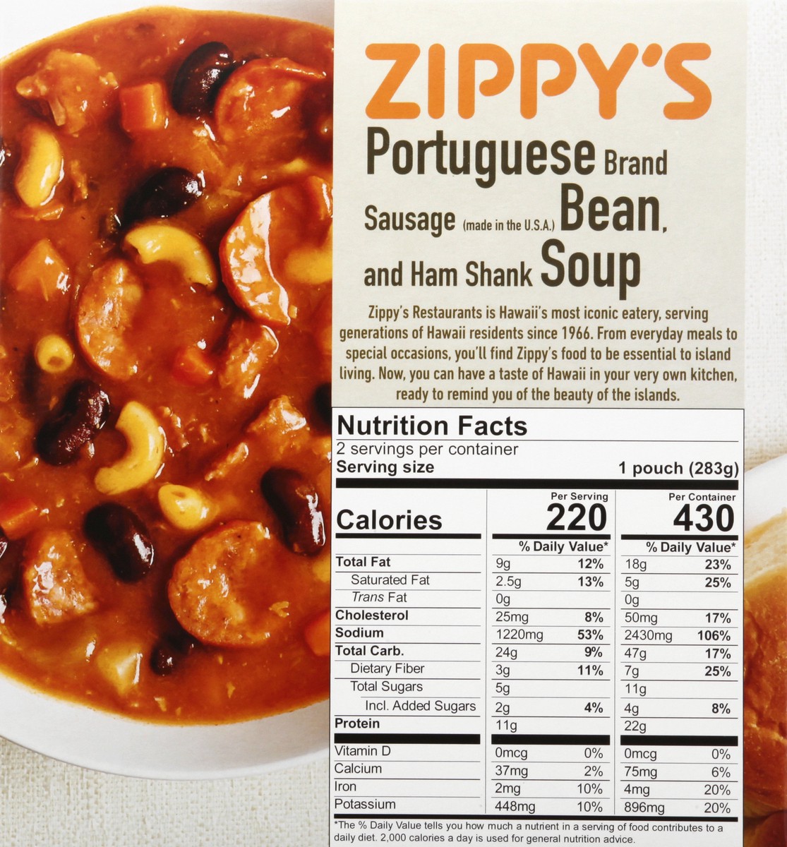 slide 6 of 12, Zippys Portuguese Bean Soup 20 oz, 20 oz