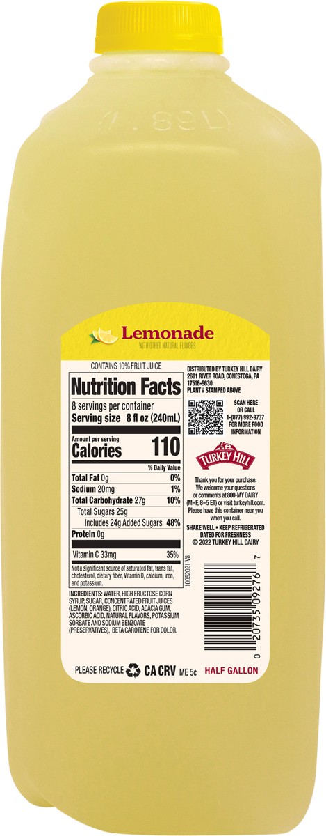 slide 2 of 3, Turkey Hill Lemonade - 1/2 gal, 1/2 gal