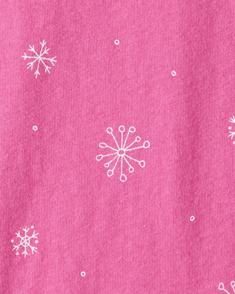 slide 2 of 2, Carter's Carters Toddler Girl Snowflake Print Long-Sleeve Pocket Tee - Pink Fuchsia 4T, 1 ct