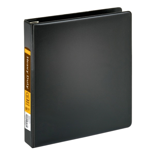 slide 1 of 5, Office Depot [In]Place Heavy-Duty Easy-Open 3-Ring Binder, 1 1/2'' D-Rings, Black, 1 ct