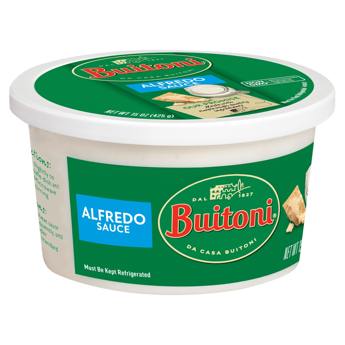 slide 2 of 9, Buitoni Alfredo Sauce, Refrigerated Pasta Sauce, 15 oz Tub, 15 oz
