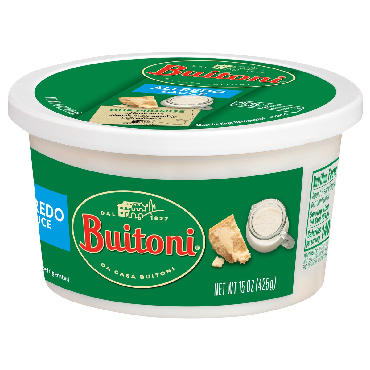 slide 3 of 9, Buitoni Alfredo Sauce, Refrigerated Pasta Sauce, 15 oz Tub, 15 oz