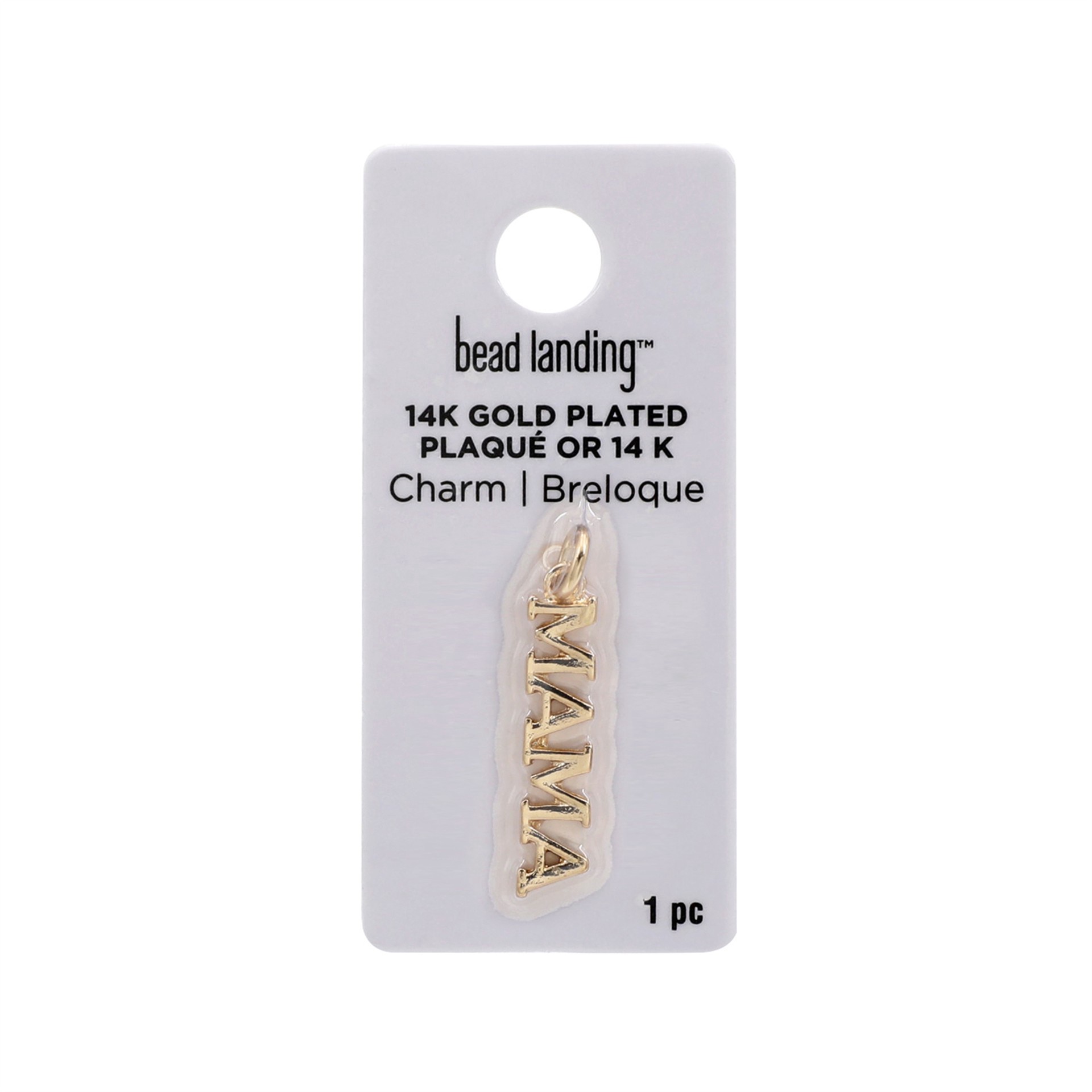 slide 2 of 5, 14k Gold Plated Mama Charm By Bead Landing, 1.2 in x 0.22 in x 0.24 in