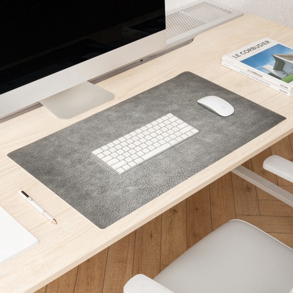 slide 4 of 4, Realspace™ Modern Desk Pad, 14-3/4"" x 26"", 30% Recycled, Gray, 1 ct