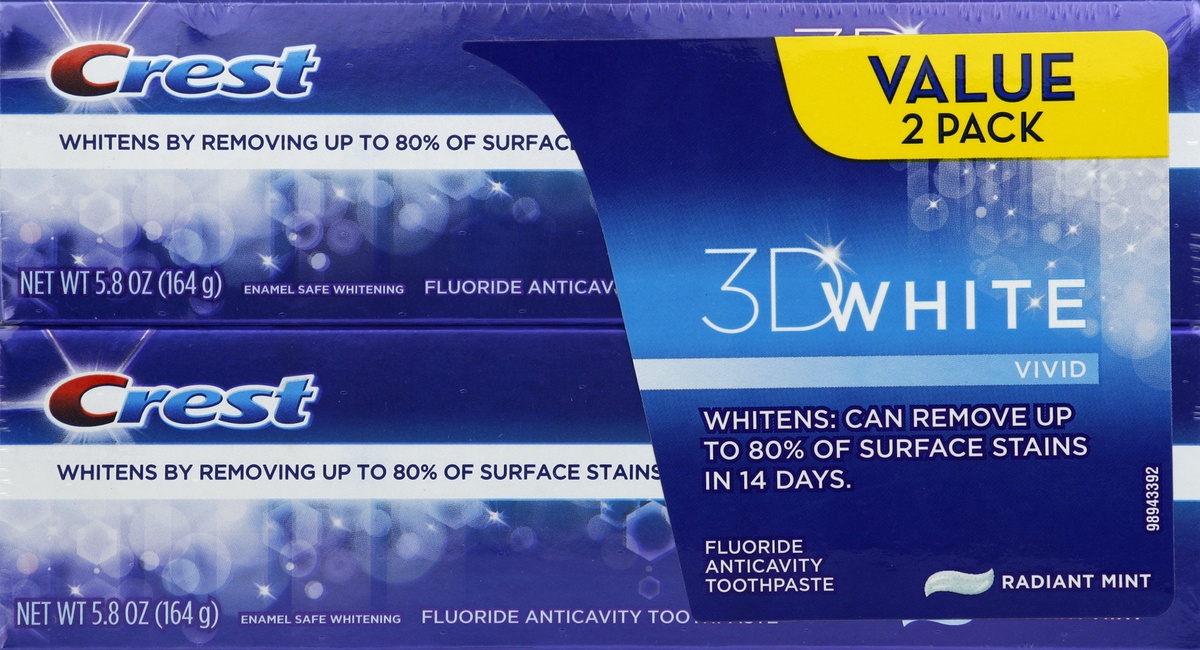slide 4 of 6, Crest Fluoride Anticavity Toothpaste 2 ea, 2 ct