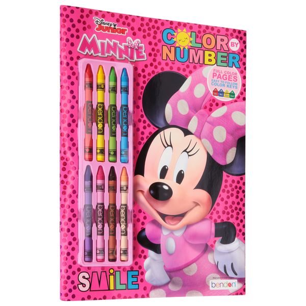 Bendon Coloring Book, Color By Number, Minnie 1 ct Shipt