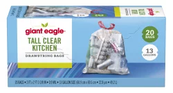 Giant Eagle Tall Clear Kitchen Drawstring Bags