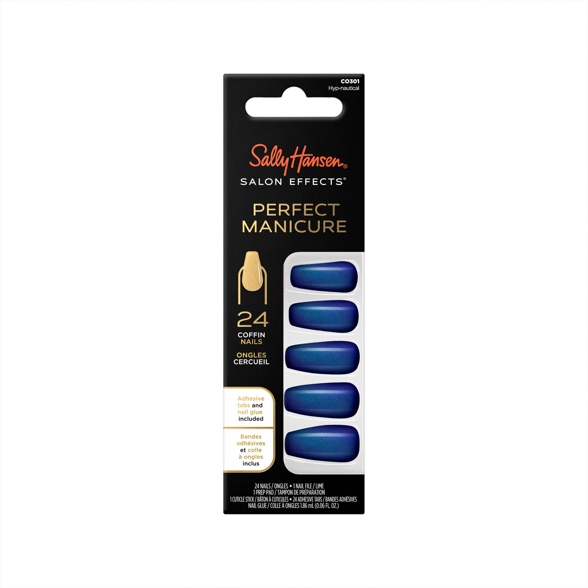 slide 1 of 1, Sally Hansen Salon Effects Perfect Manicure Ready-To-Wear Kit, Hyp-Nautical, 1.86 mL