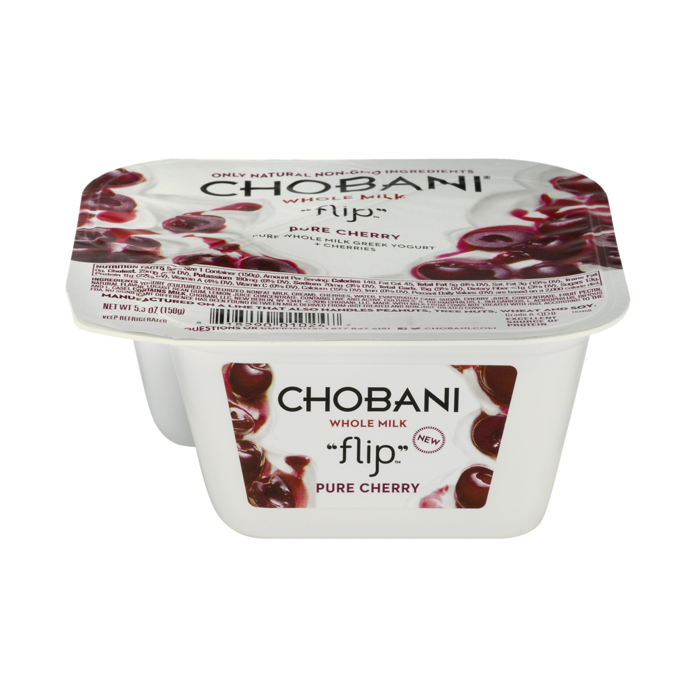 slide 1 of 1, Chobani Flip Pure Cherry Greek Yogurt, 5.3 oz