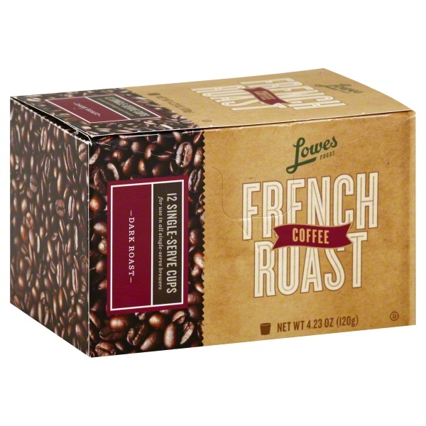 slide 1 of 1, Lowes Foods Coffee French Roast Single-Serve Pods - 12 ct, 12 ct