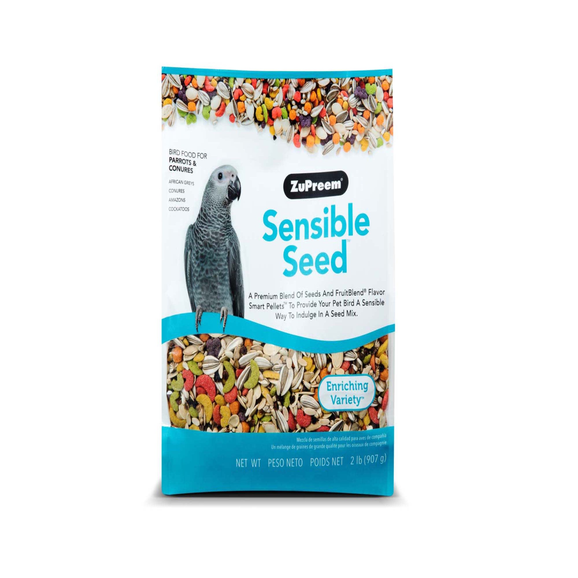 slide 1 of 1, ZuPreem Sensible Seed Bird Food for Parrots & Conures, 2 lbs., 2 lb