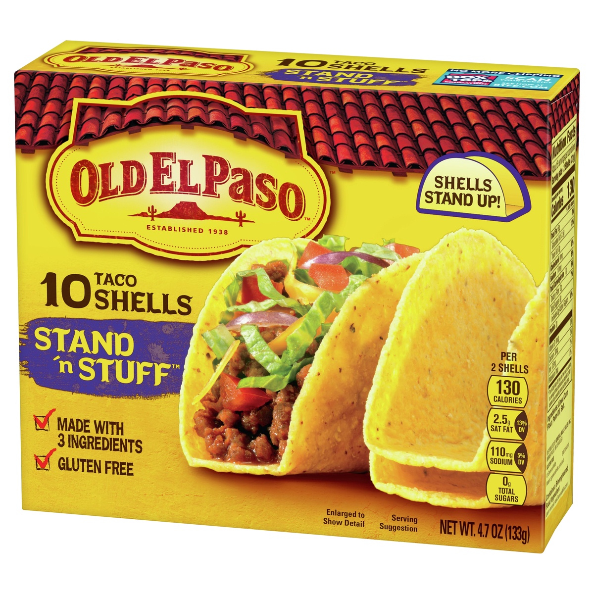 slide 3 of 10, Old El Paso Stand N Stuff Yellow Corn Taco Shells, 10 ct