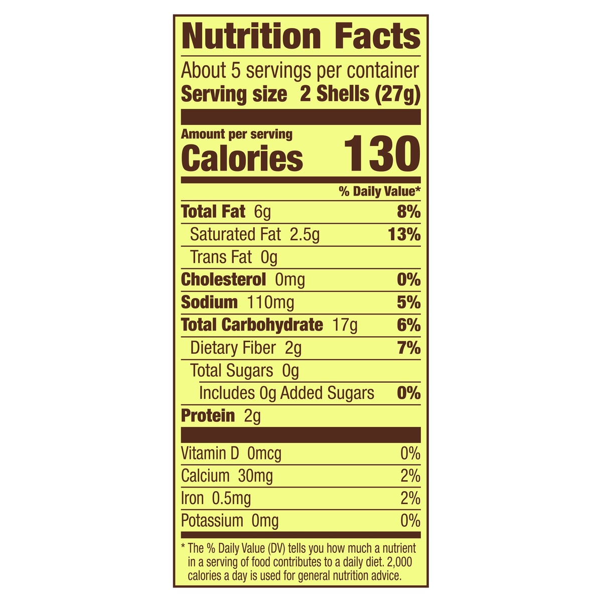 Taco Salad Shell Nutrition Facts