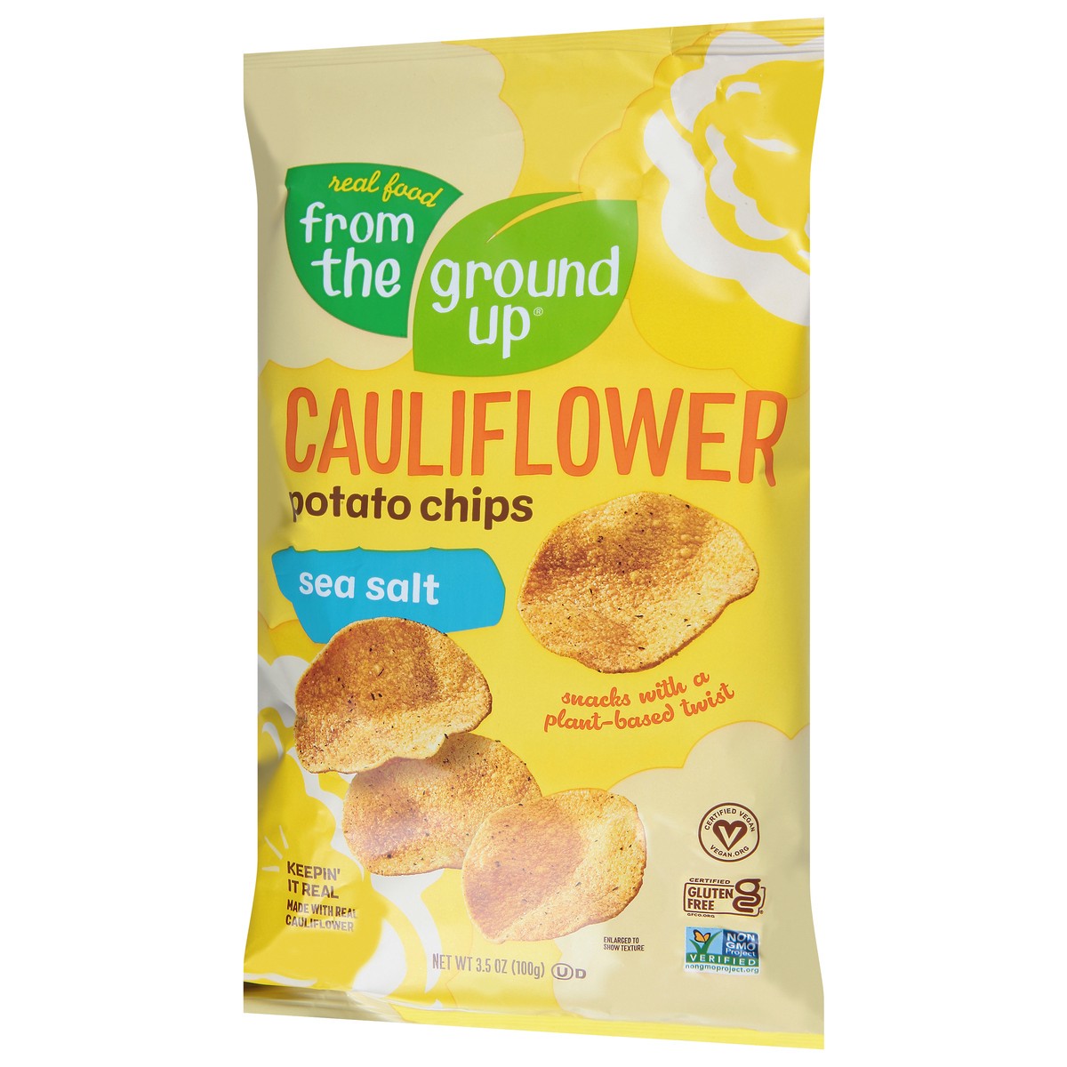 slide 3 of 9, From The Ground Up Cauliflower Sea Salt Potato Chips 3.5 oz, 1 ct