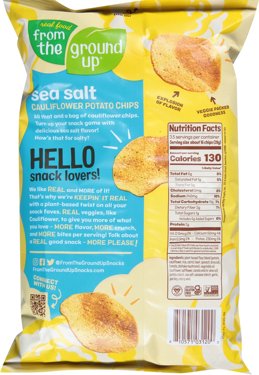 slide 8 of 9, From The Ground Up Cauliflower Sea Salt Potato Chips 3.5 oz, 1 ct