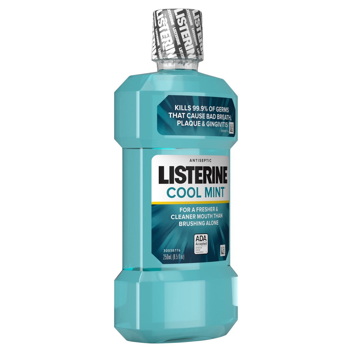 slide 1 of 8, Listerine Cool Mint Antiseptic Mouthwash, Daily Oral Rinse Kills 99% of Germs that Cause Bad Breath, Plaque and Gingivitis for a Fresher, Cleaner Mouth, Cool Mint Flavor, 250 mL/ 8.5 Fl. Oz., 250 ml